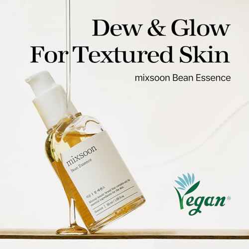 mixsoon Bean Essence-Exfoliating, Hydrating, Fermented Bean Extract, Gentle Formula for Smooth Skin 30ml / 1.01 fl.oz. Korean Glass Skin Care