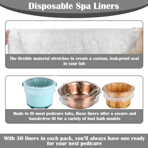 30 Pack Disposable Pedicure Spa Liners – Hygienic & Leak-Proof