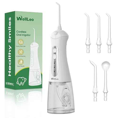 Water Flossers for Teeth, Portable Oral Irrigator Rechargeable Water Dental Flosser Pick with High Pressure 5 Jet Tips, IPX7 Travel Water Flossing for Brace Teeth Cleaner Gum Care