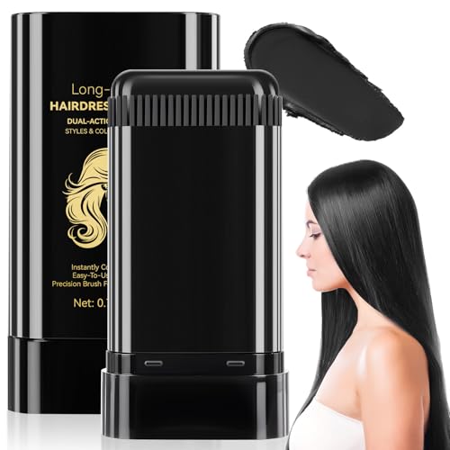 2 Pack Hair Color Stick for Gray Coverage – Instant Root Touch Up Comb, Temporary Dye (Black)