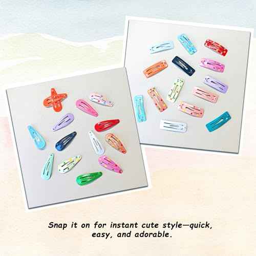 100pcs Toddler Hair Clips, Colorful Mini Snap Hair Clips for Baby Girl and Kids, Cute Small Barrettes for Fine Hair, 3 cm/1.18 Inch Metal Hair Accessories Set
