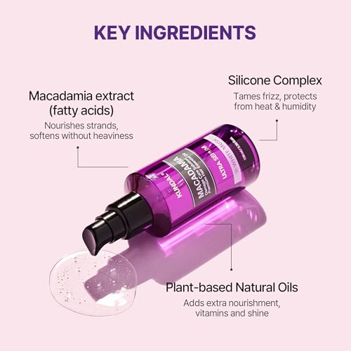KUNDAL Macadamia Hair Serum, Pink Grapefruit, 3.38 Fl Oz
