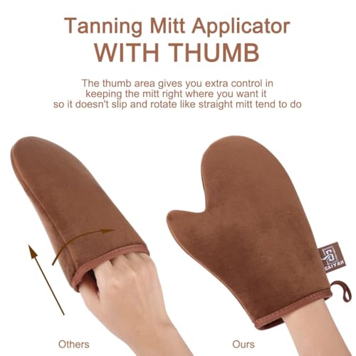 GAIYAH Self Tanning Mitt Applicator with Thumb Grip