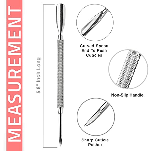 Krisp Beauty Stainless Steel Dual-Sided Cuticle Pusher Set - 4 Pack