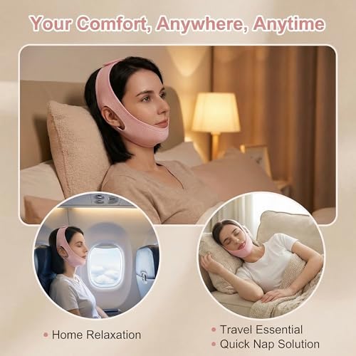 Rhostry Breathable Pink Adjustable Anti Snoring Chin Strap for Sleep - Pack of 1