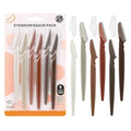 6 Pcs Face Razors for Women with Protective Caps - Eyebrow & Dermaplane Tool Set - Neutral Pack of 6
