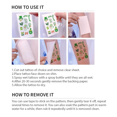 12 Sheets Glow in The Dark St Patricks Temporary Tattoos for Irish St. Patricks Day Luminous Party Shamrock Decorations Favors Goodie Bag Fillers Tattoo Stickers for Adult Q1003