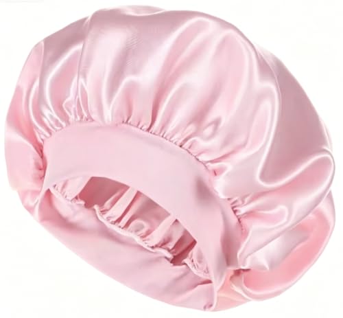 Satin Bonnet for Women - Sleep Cap & Hair Protection, Wide-Brimmed Silk