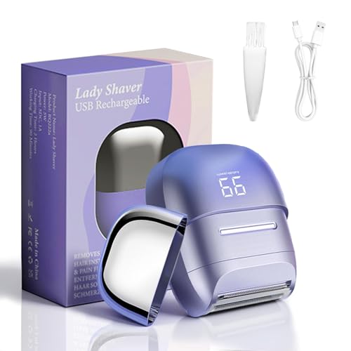 Electric Razors for Women, Waterproof Wet Dry Mini Electric Shaver for Women - Cordless Rechargeable Foil Shaver for Hair Removal, Legs, Face, Body, Bikini,Sensitive Skin, Teens (Purple)