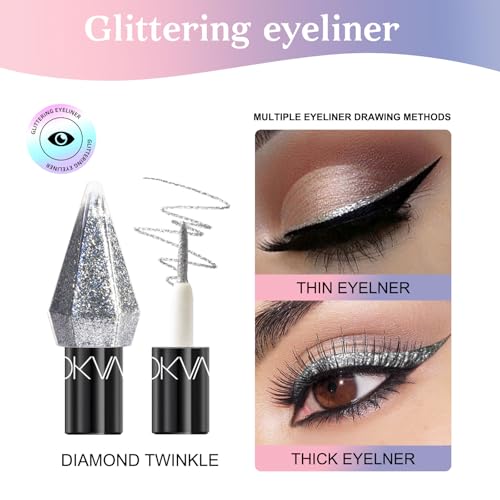 5-Color Liquid Glitter Eyeshadow Set - Long-Lasting Waterproof