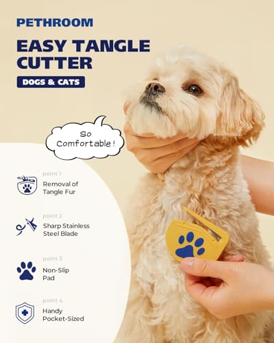 PETHROOM Dog & Cat Tangle Cutter - Professional Dematting Tool