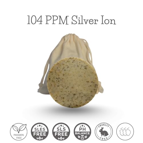 PARK & OZ Skin Recovery Soap with 104 ppm Silver Water ? Premium After-Laser & Epilation Skin Repair Bar ? Soothes Irritation & Hydrates ? All-Natural Antioxidant & Antibacterial Skincare (Silver, 4)