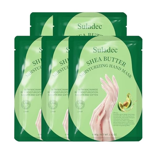 SULADEC Hydrating Hand Mask Gloves with Shea Butter & Goat Milk - 5 Pairs