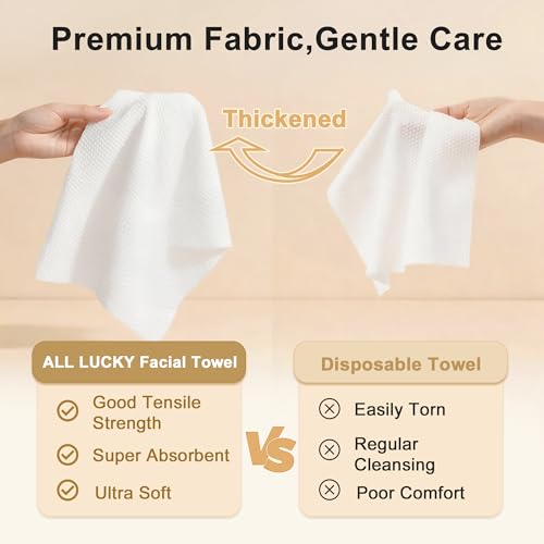 Disposable XL Face Towels 100 Count (2 Pack of 50) Biodegradable Wash Cloths
