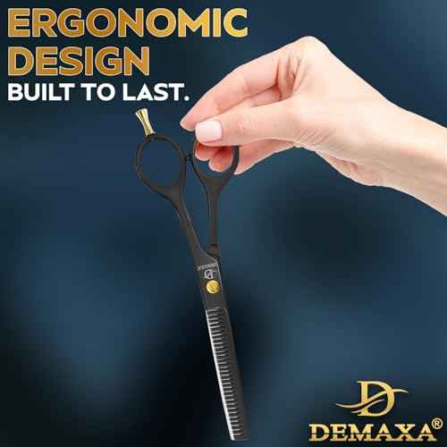 Thinning Shears for Hair Cutting - DEMAXA Hair Thinning Scissors Professional Barber¡¯s Texturizing Shears for Salon & Home Use - 6.5-inch Black High Carbon Stainless Steel Thinning Sheers