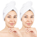 Cotton Hair Towel Wraps for Women, 2-Pack, 26x10 Absorbent