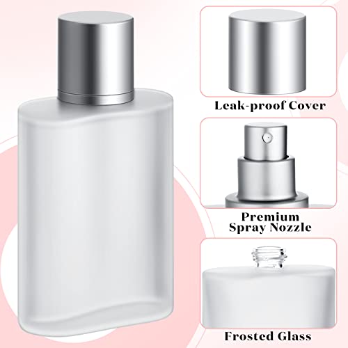 Tessco for you 12 Pcs 100ml / 3.4 Ounces Frosted Glass Bottle Perfume Atomizer Refillable Spray Empty Perfume Dispenser Fine Mist Atomizer Cosmetic Container for Travel Men Women(Silver Gray)