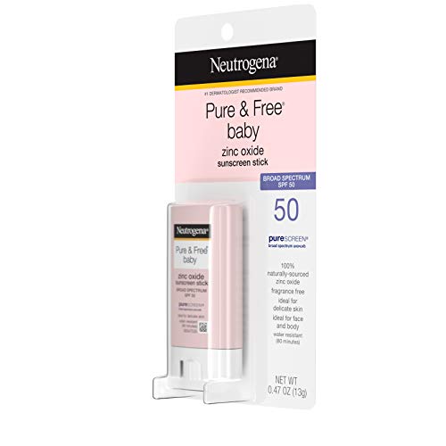 Neutrogena Mineral Sunscreen Stick, SPF 50, Zinc Oxide | Water-Resistant | Hypoallergenic | For Baby | Pack of 2