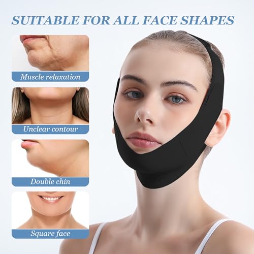 Sleep Chin Strap for Facial Lifting and Jawline Sculpting - Reusable Adjustable Belt