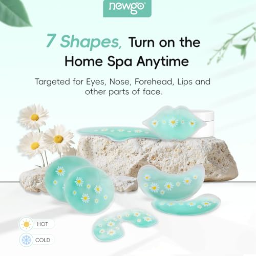 NEWGO Cooling Eye Mask Face Ice Pack for Puffy Eyes and Migraine Relief£¨7-in-1 Set, Cold Therapy Gel Eye Pads for Face Post-Cosmetic Botox, Filler Recovery, Puffy Eyes & Dark Circles