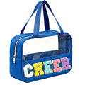 Cheerleader Makeup Bag with Chenille Patch - Waterproof Nylon Organizer
