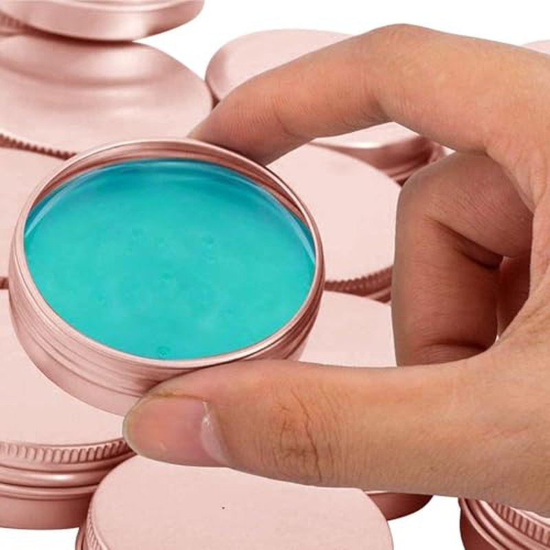 1oz Aluminum Tin Jars with Screw Caps - 12 Pack Rose Gold