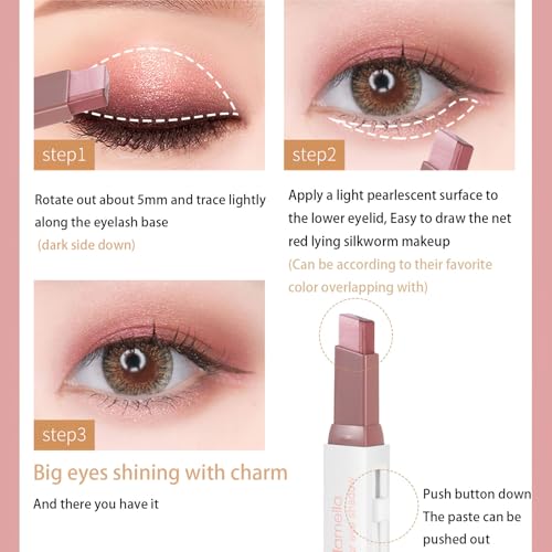 Ylapagne 6-Color Waterproof Eyeshadow Stick Set - Brown Variants, Portable Double-Ended Gradient Makeup Pen