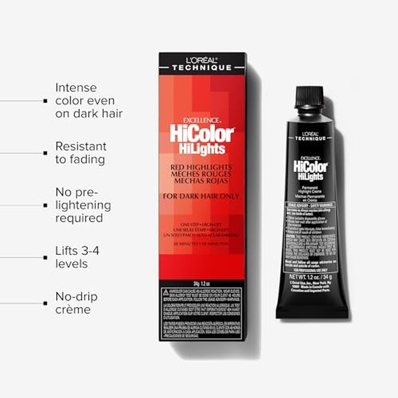 L'Oréal HiColor Red Highlights - Permanent Hair Color for Dark Hair