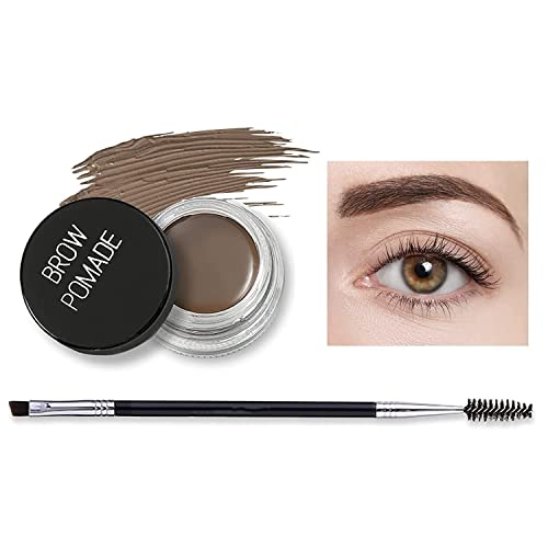 MAEPEOR Matte Eyebrow Pomade 6 Colors Creamy Smooth Full-pigmented Brow Pomade Long Lasting Waterproof Cream Brow Gel with Eyebrow Brush (Matte, 03 Soft Brown)