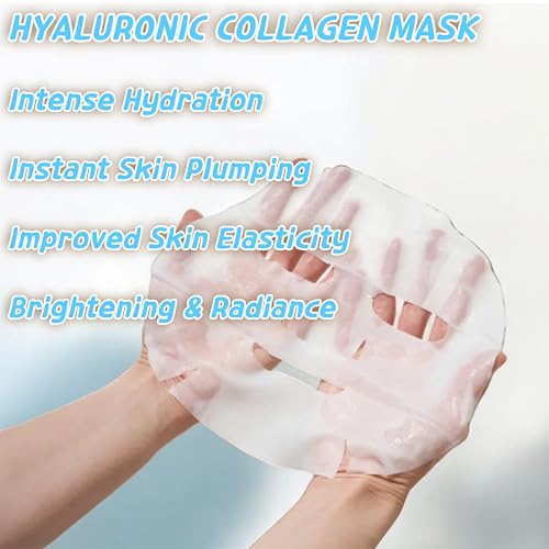 ELT Wellcero Hylaluronic 1 Count 5pcs Korean Face Masks, Anti-Aging Wrinkle Fighting, Deep Collagen Mask, Korean Skin care