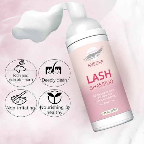 Lash Shampoo Kit for Eyelash Extensions, Cleanser & Brush Set