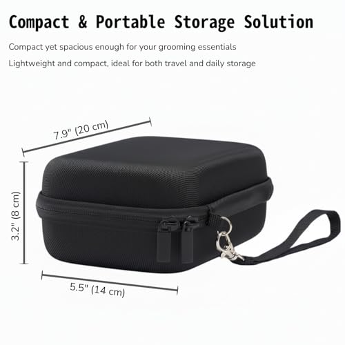 Beard Trimmers Case, Hair Clipper Shaving Hard Travel Case Compatible with Norelco Multigroom Series 9000/7000/5000/3000, OLOV, Ufree, Oneblade, Electric Body Shaver and Accessories -Black