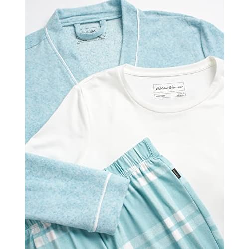 Eddie Bauer Women¡¯s Pajama Set ? 3 Piece Sleepwear Set - Bathrobe, T-Shirt, and Lounge Pants Set for Women (S-XXL)