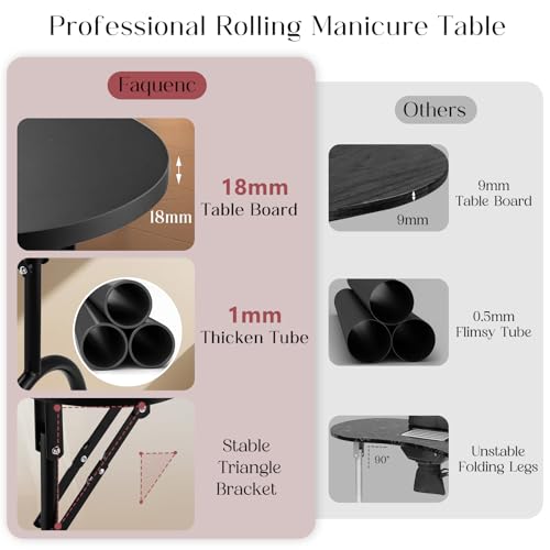 Faquenc Portable Nail Table with Dust Collector & Arm Rest