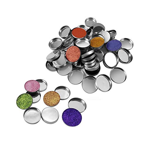 Allwon 56 Pack Round Metal Pans 26mm for Eyeshadow Palette