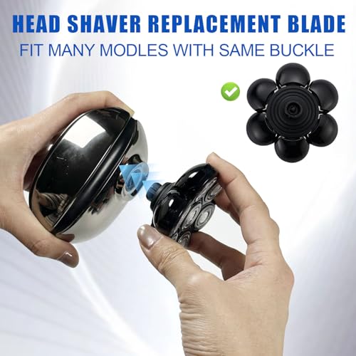 7 Head Shaver Replacement Razor Heads for Many Brands Bald Men's Electric Foil Shaver Replacement,Universal Shaver Replacement Blades for Electric Razor for Men Bald and Face (Black 7 Head/3PCS)