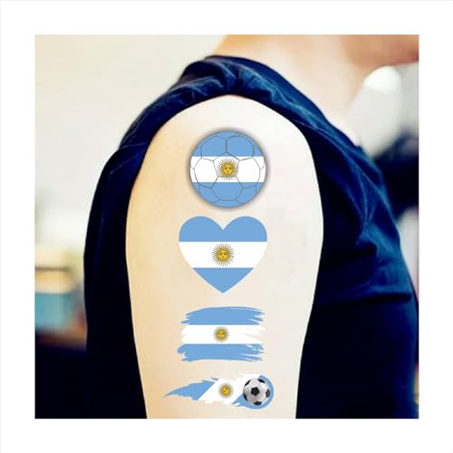 Argentina Flag Temporary Tattoos – 40 Pack for Fans