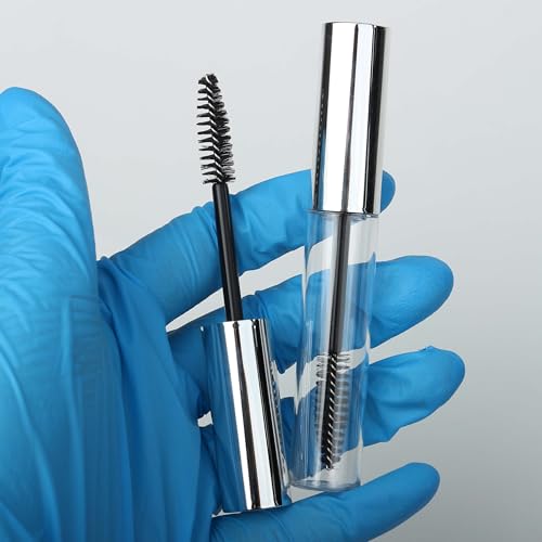 COSIDEA 12PCS Empty Silver 10ml mascara tubes with wand for caster oil eyelash growth serum tube container