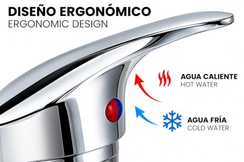 Punta Belleza Chrome Salon Shampoo Bowl Faucet with 19.68" Hose, 1/2" NPT Hot & Cold Water