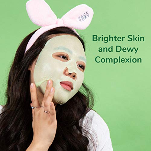 FACETORY K Beauty Face Mask Skin Care - ACE THAT FACE FIRMING COLLAGEN Sheet Mask with Collagen & Mushroom Extract | Collagen Face Mask Plumping Glowing Skin (5 Pack)