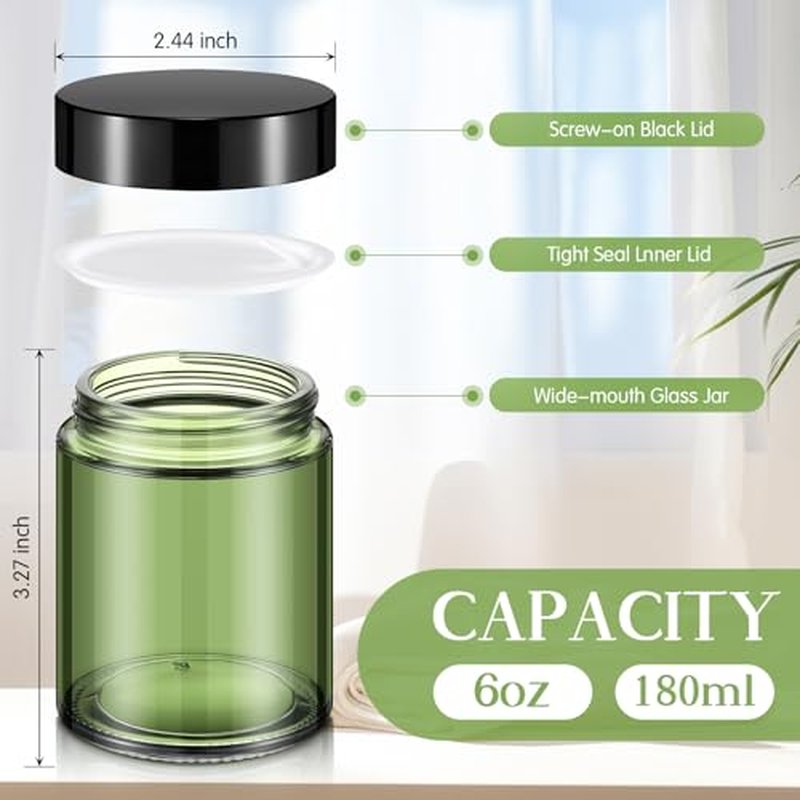 Domensi 24 Pcs 6oz Glass Storage Jars with Leakproof Lids