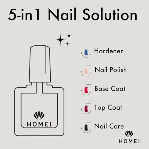 HoMei 5-in-1 Nail Gel Strengthener with Aloe Vera & Tea Tree Oil - Stone Beige