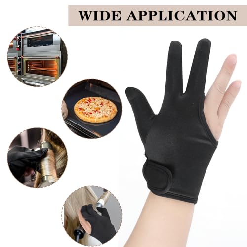 Heat Resistant Gloves for Hair Styling - 3 Finger, 4 Pack