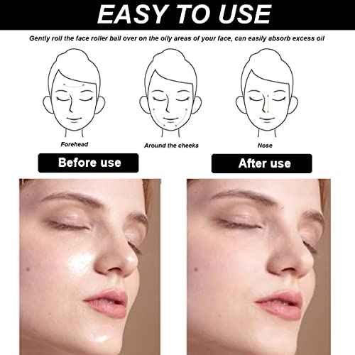 2 PCS Oil-absorbing Volcanic Face Roller Oil Control On The Go Oil Absorbing Volcanic Face Roller Facial Oil Blotting Tool Portable Reusable Instant Results Remove Excess Shine for Oily Skin