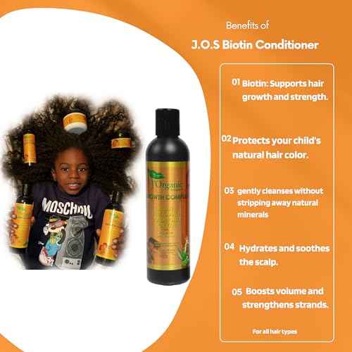 J'Organic Solutions 4-Piece Kids Curl Care Kit - Leave-In Conditioner, Scalp Stimulator, Curly Hair Shampoo & Conditioner. (4 Count (Pack of 1))