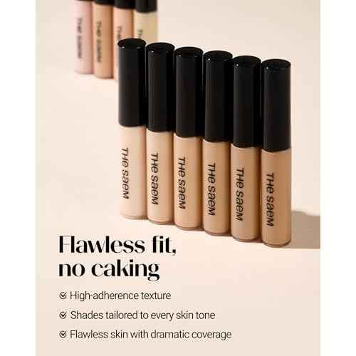 THESAEM Cover Perfection Tip Concealer, Liquid Multi-Use Concealer, Full Coverage Makeup for Acne Dark Spots Dark Circles Hyperpigmentation and Blemishes, 0.2 fl. oz. (#1.5 Natural Beige)