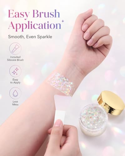 Holographic Glow in the Dark Body Glitter Gel, 1.69oz