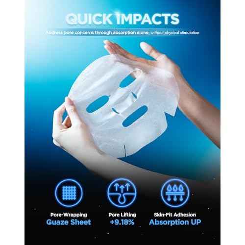 WELLAGE Hyper Peptide Bandage Lifting Mask ? Korean Pore Lifting & Elasticity Mask Sheet with Peptides, PDRN and Hyaluronic Acid- Pure Cotton Gauze Sheet - Korean Skincare, 5 Sheets