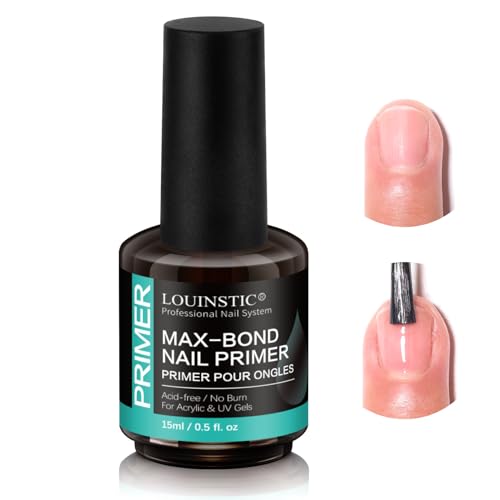 LOUINSTIC Acid-Free Nail Primer for Gel Polish & Acrylics (15ml)