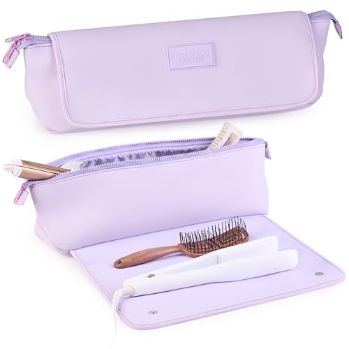 Hair Tool Travel Bag with Heat Resistant Mat 15.5" - Flat Iron Holder